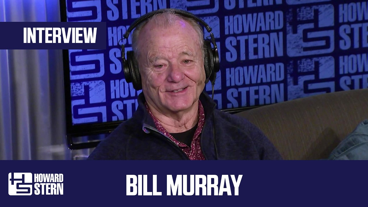 Bill Murray wearing headphones during his Howard Stern Show interview
