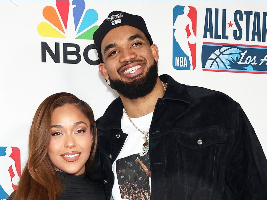 Karl-Anthony Towns with Jordyn Woods at NBA All-Star Weekend